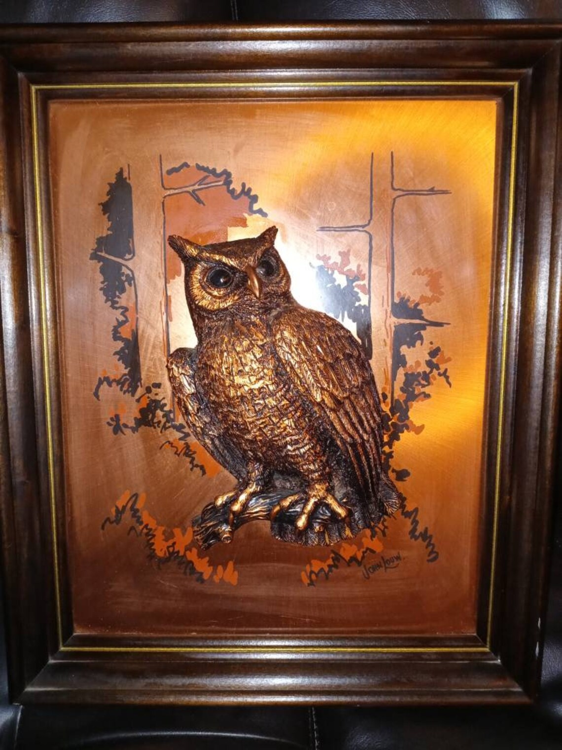 Vintage Signed John Louw 3d Copper Owl Wall Art 16x13x3. Free Etsy