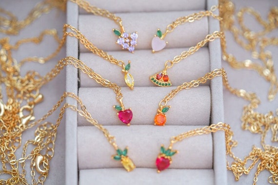 Dainty fruit jewelry deals