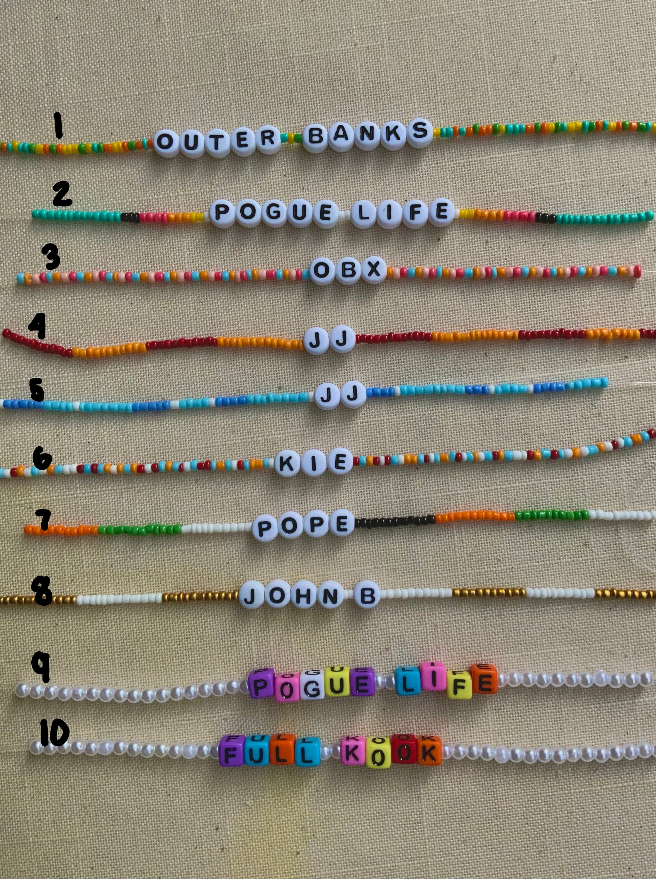 OUTER BANKS bracelet obx jj kiara Pope John B Pogue Etsy