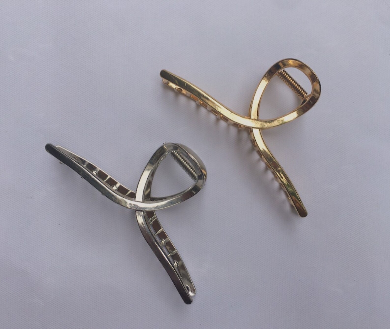 2 Metal Hair Claw Clip/Gold Metal Claw/ Silver Metal Etsy