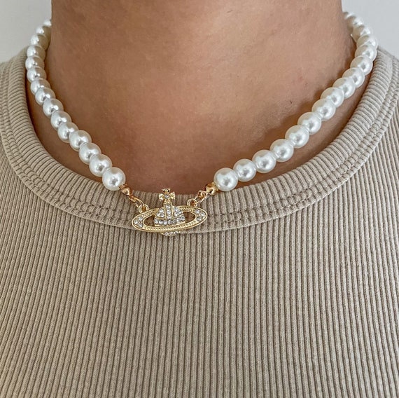 Saturn Pearl Choker gold/ Silver/ VW 