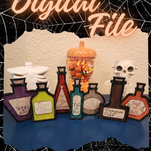 Halloween DIY Potion Bottles Digital File svg cdr dxf pdf