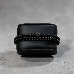 Men Luxury Black Beaded Bracelets Set 2 peace Jewelry 2023 New York Wevvaro B1