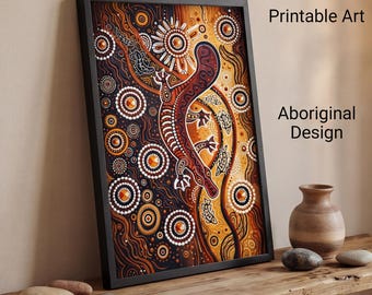 Platypus Wall Art Print | Australian Wildlife Decor | Earth Tone Boho Art | Rustic Home Decor | Digital Download