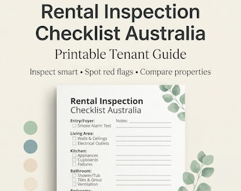 Rental Inspection Checklist Australia | Printable Tenant Guide | Digital Download