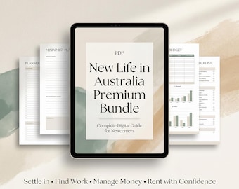 New Life Australia Guide | Newcomer Planner, Job Search, Budget Tracker (Digital Download)
