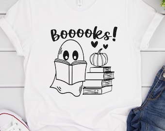 Livros de leitura de fantasmas de Halloween SVG: Design de professor bibliotecário, Professor de festa, Engraçado, Arquivos para Cricut