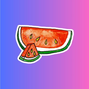 Adesivo de melancia para garrafa de água Adesivo holográfico de melancia para laptop decalque adesivo colorido de frutas para presente de adesivo de vinil de verão
