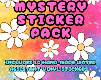 Mystery Sticker Pack Surprise Assorted Stickers Colorful decal bundle, 10 sticker grab bag