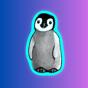 Cute vinyl holographic penguin sticker