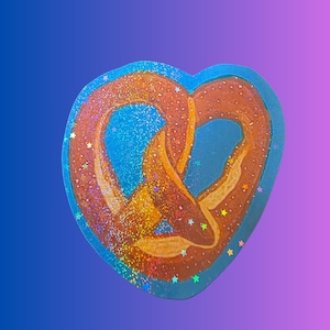 fun holographic pretzel sticker