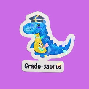 Linda pegatina de dinosaurio de graduación para calcomanía de computadora portátil para graduación lindas pegatinas para pegatinas de verano regalo para regalo de novia para graduación