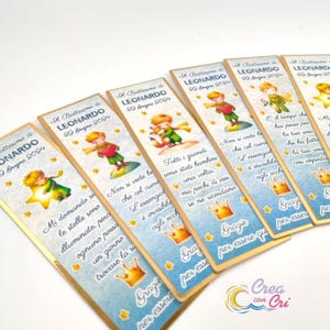 Segnaposto Tema Piccolo Principe, Nuova Versione, con Cioccolatino personalizzato o semplice adatto per Battesimo, Comunione, Cerimonie