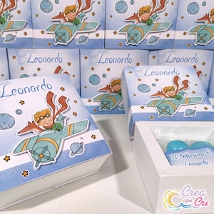 N.10 Scatoline Tema Piccolo Principe mod. cornice adatte per Nascita, Compleanno, Battesimo, Comunione Bimbo, Bimba.