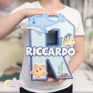 Lettere 3D tema Animali marini, adatte per Nascita, Compleanno, Battesimo, Scritta Nome, Bambina, Bambino