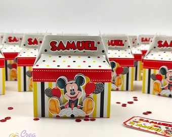 N.10 Mickey Mouse themed boxes, Gable Box model, suitable for Birthdays, Births, Baptisms, Communions, girls and boys.