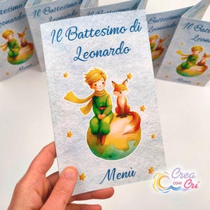 Menù Piccolo Principe stampabile, perfetto per Compleanno, Battesimo, Prima Comunione, Bimbo e bimba (Nuova versione)