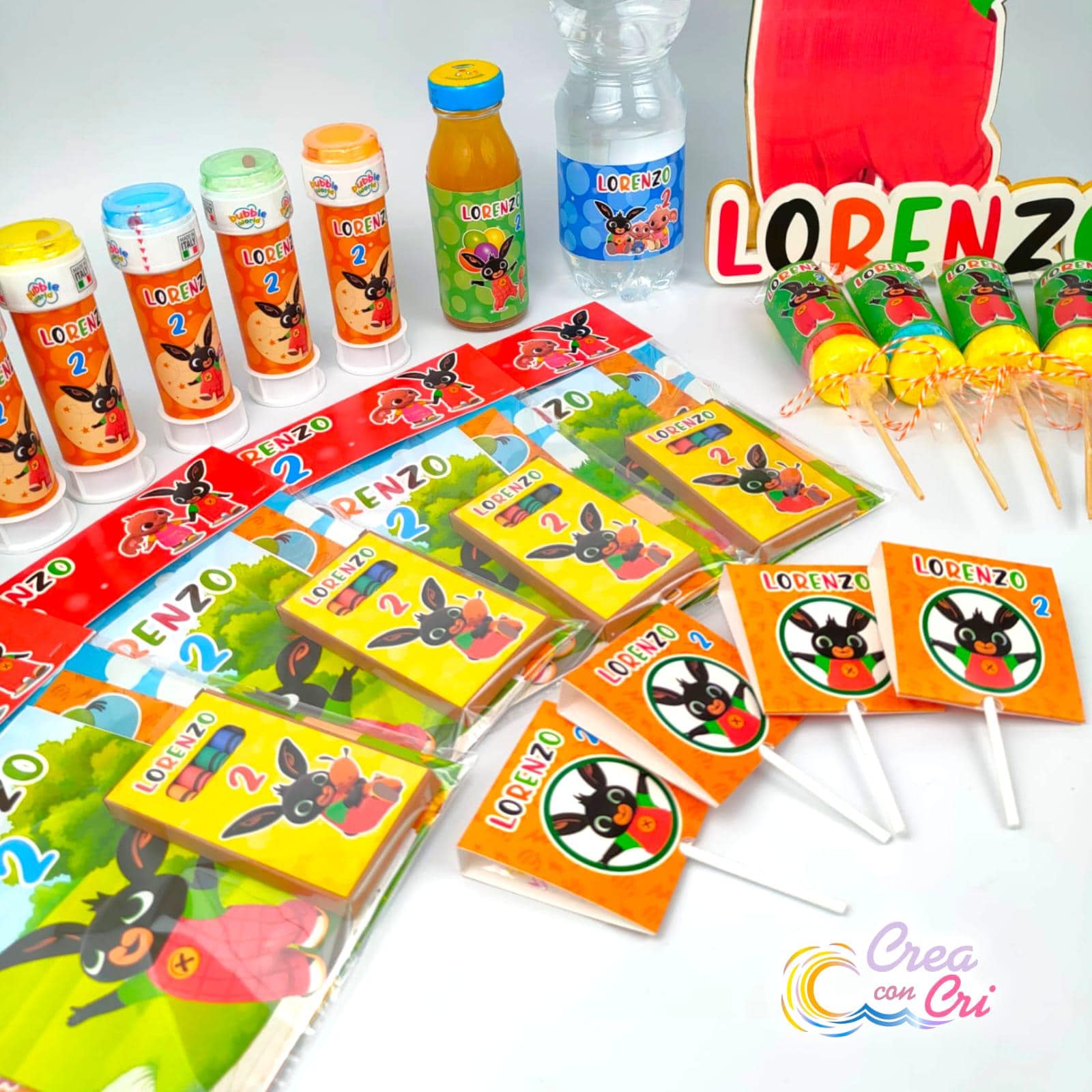 50 Sacchetti Regalo Coniglietto - Per Caramelle, Bomboniere Compleanno Bambini, Design Colorato - Foto 10