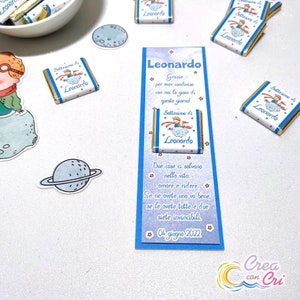 Little Prince themed placeholder, with personalized or simple chocolate suitable for Baptism, Communion, Ceremonies