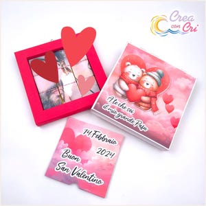 Regalo San Valentino Unico: Cornice con Foto e Puzzle di Cioccolatini Personalizzati
