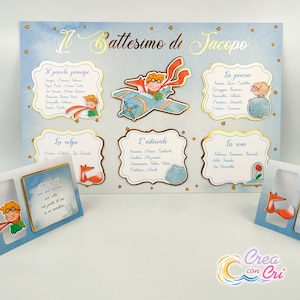 Tableau Tema Piccolo Principe - Battesimo, Nascita, Compleanno, Prima Comunione - Bimbo e bimba.