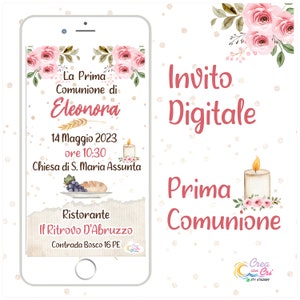 Invito Digitale Prima Comunione adatto per Prima Comunione.