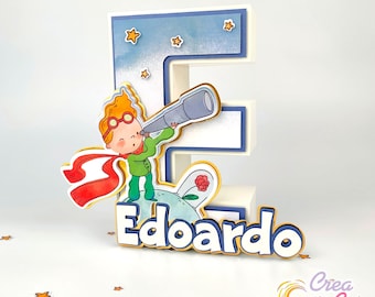 3D Little Prince Letters suitable for Baptism, First Communion, Eighteenth, Birthday, Name Writing, Boy, Girl