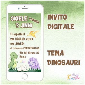 Invito Digitale Dinosauri adatto per Compleanno