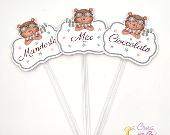 Aviator Bear Themed Taste Palette suitable for Baptism, Birth, Birthday, First Communion - Boys and girls.
