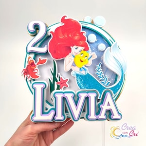 Cake Topper Sirenetta adatto per Nascita, Compleanno bambina