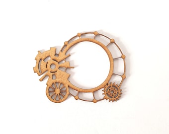 2 pcs Steampunk Gear Clock: Laser Cut MDF Chipboard