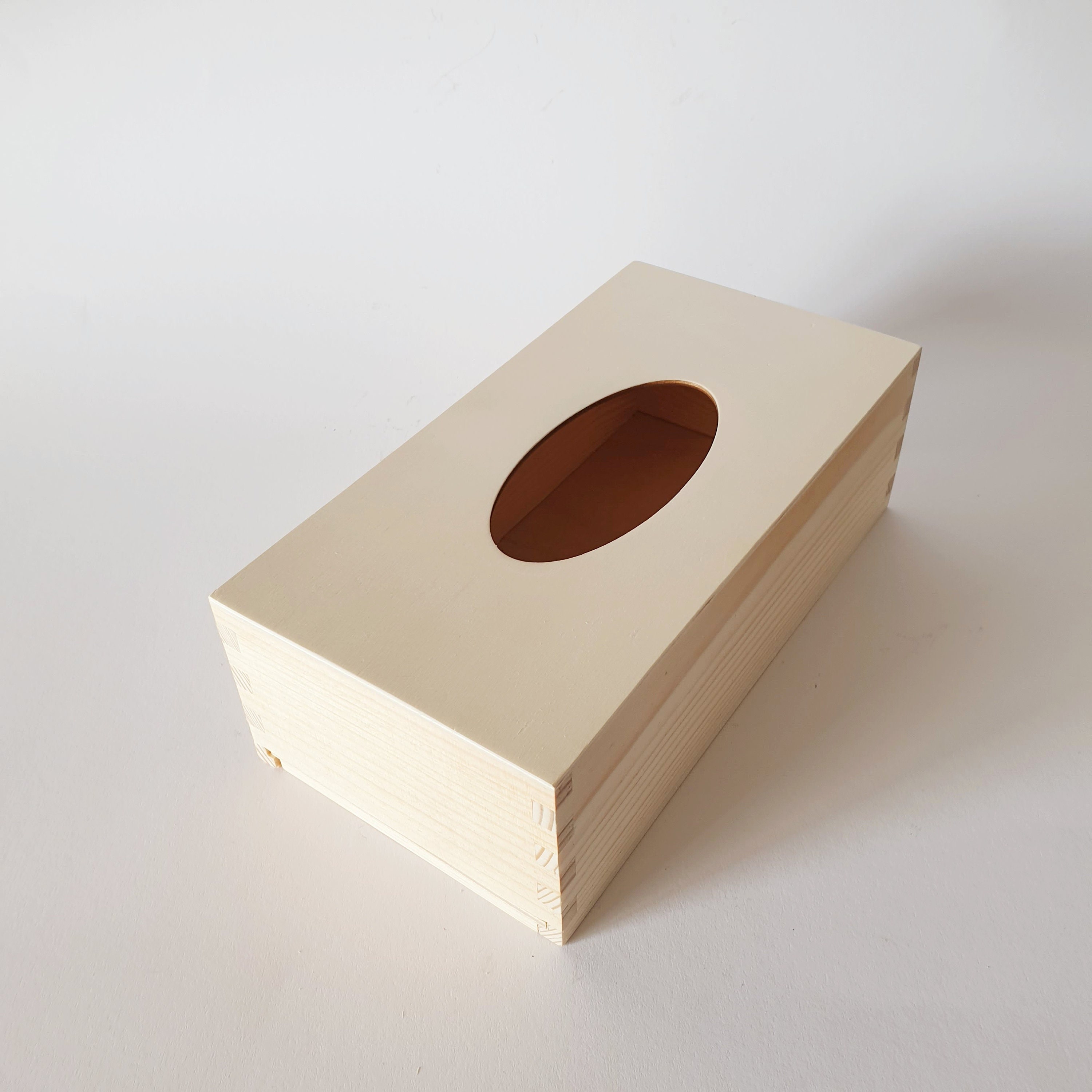 EXHUMKY Holz Tissue Box Mit Deckel - Blauer Taschentuchspender 21x13x10cm