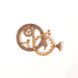 2 szt. MDF Steampunk Clock, Zegar z kołem zębatym, Płyta wiórowa, Cięcie laserowe, Dekoracyjna płyta wiórowa, Scrapiniec, Dakoornament, Technika mieszana