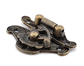 2pcs Brass Jewelry Box Clasp: Metal Hasp Lock