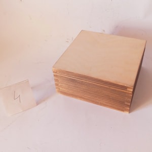 Flamed Tea box with 4 compartments, tea box, wooden box, DIY box, decoupage, untreated tea box unpainted wood tea box, storage box