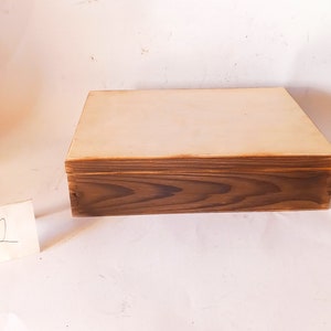 Boîte en bois flammé, boîte de montre avec compartiment avec couvercle, boîte en bois non peinte, boîte inachevée pour le découpage, boîte