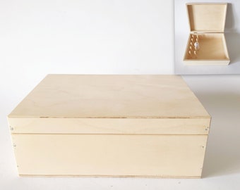 Pappel Kiste für Nähzubehör Unfertige Holzkiste mit Deckel, Unlackierte Kiste, Decoupage Holzkiste, Kiste für Decoupage, DIY Box