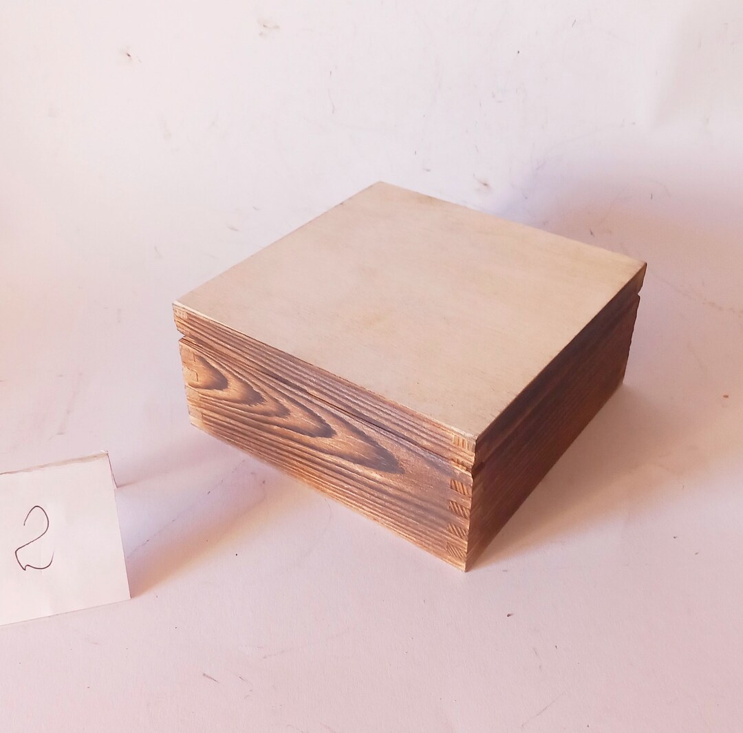 Flamed Tea Box With 4 Compartments, Tea Box, Wooden Box, DIY Box