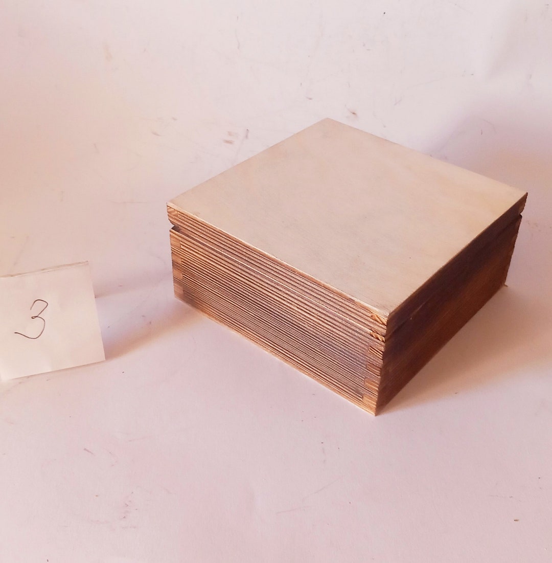 Flamed Tea Box With 4 Compartments, Tea Box, Wooden Box, DIY Box