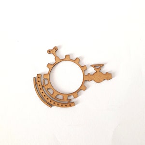 2 szt. MDF Steampunk Clock, Zegar z kołem zębatym, Płyta wiórowa, Cięcie laserowe, Dekoracyjna płyta wiórowa, Scrapiniec, Dakoornament, Technika mieszana