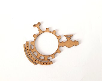 2 pcs Steampunk Gear Clock: Laser Cut MDF Chipboard