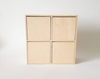 デコパージュ用未完成木箱、金属留め具付きクラフト収納チェスト、DIY
