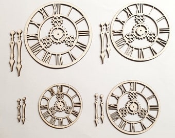 4pcs Steampunk Clock Gear Chipboard: Laser Cut Embellishments