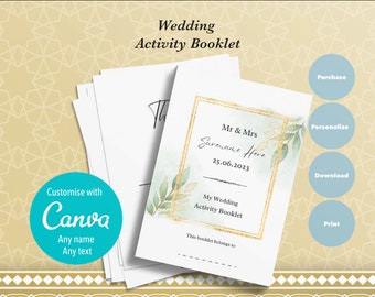 Children's Wedding Activity Book, Children's Wedding Favours, Kids Wedding Activity Pack, Personalised Wedding Favours, Floral Wedding