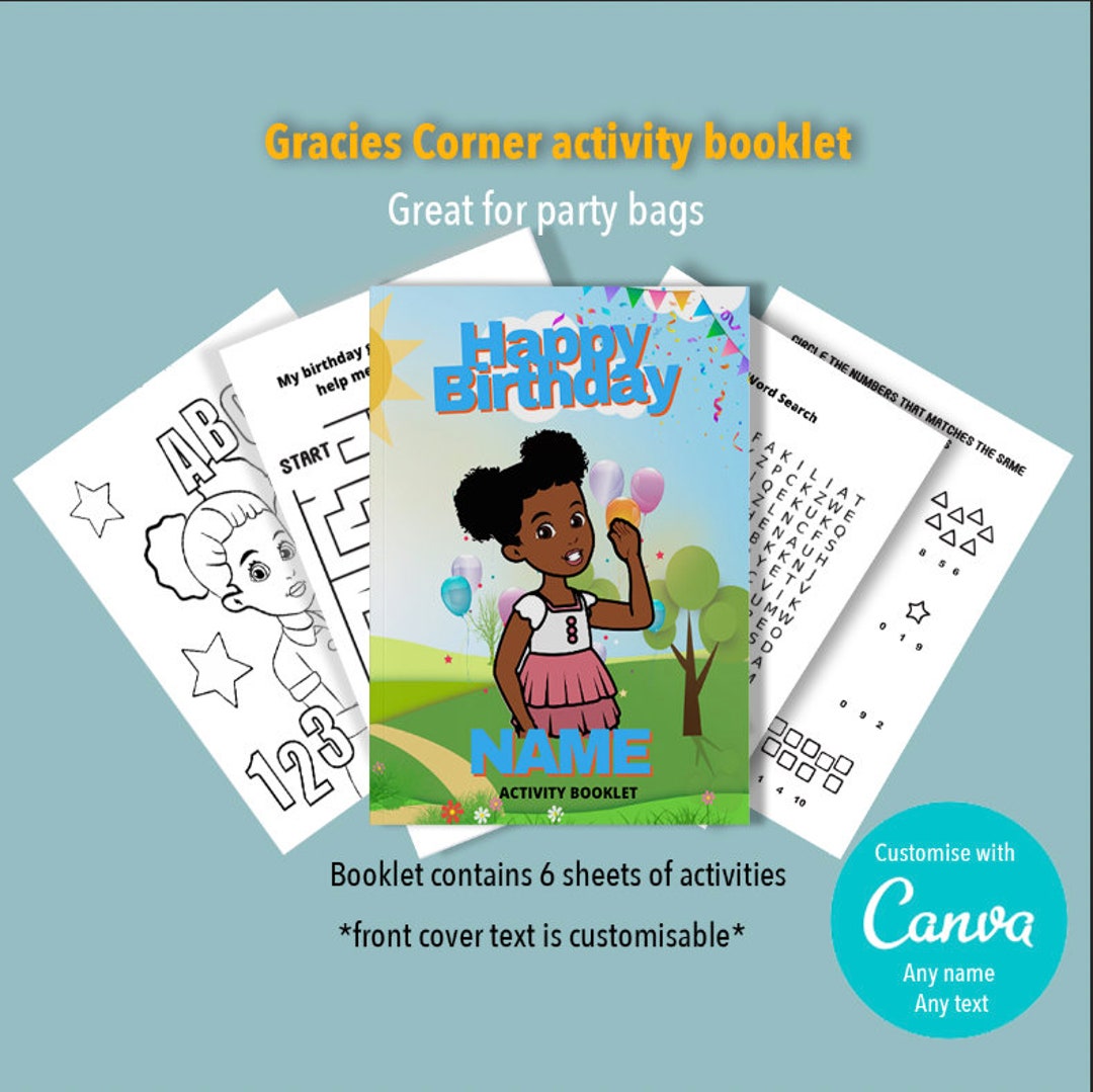 Gracies Corner Activity Booklets 6 Pages Great for Party Etsy