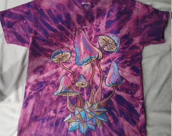 Luna de cristal con forma de hongo arcoíris