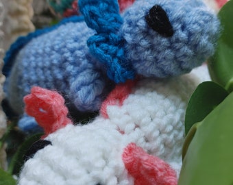 Peluche de ajolote de ganchillo, juguete de peluche hecho a mano