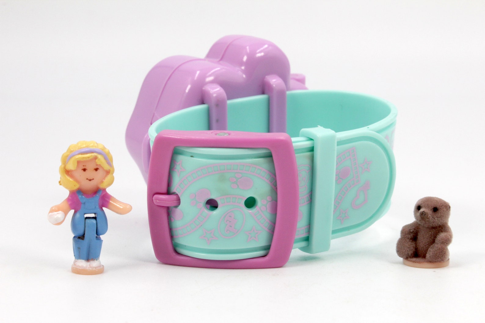 Rare 1995 Vintage Polly Pocket Polly Loves Bear Bracelet Set Etsy