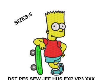 Bart Simpson Embroidery Desgin for machine Instant Download digital File 5 sizes