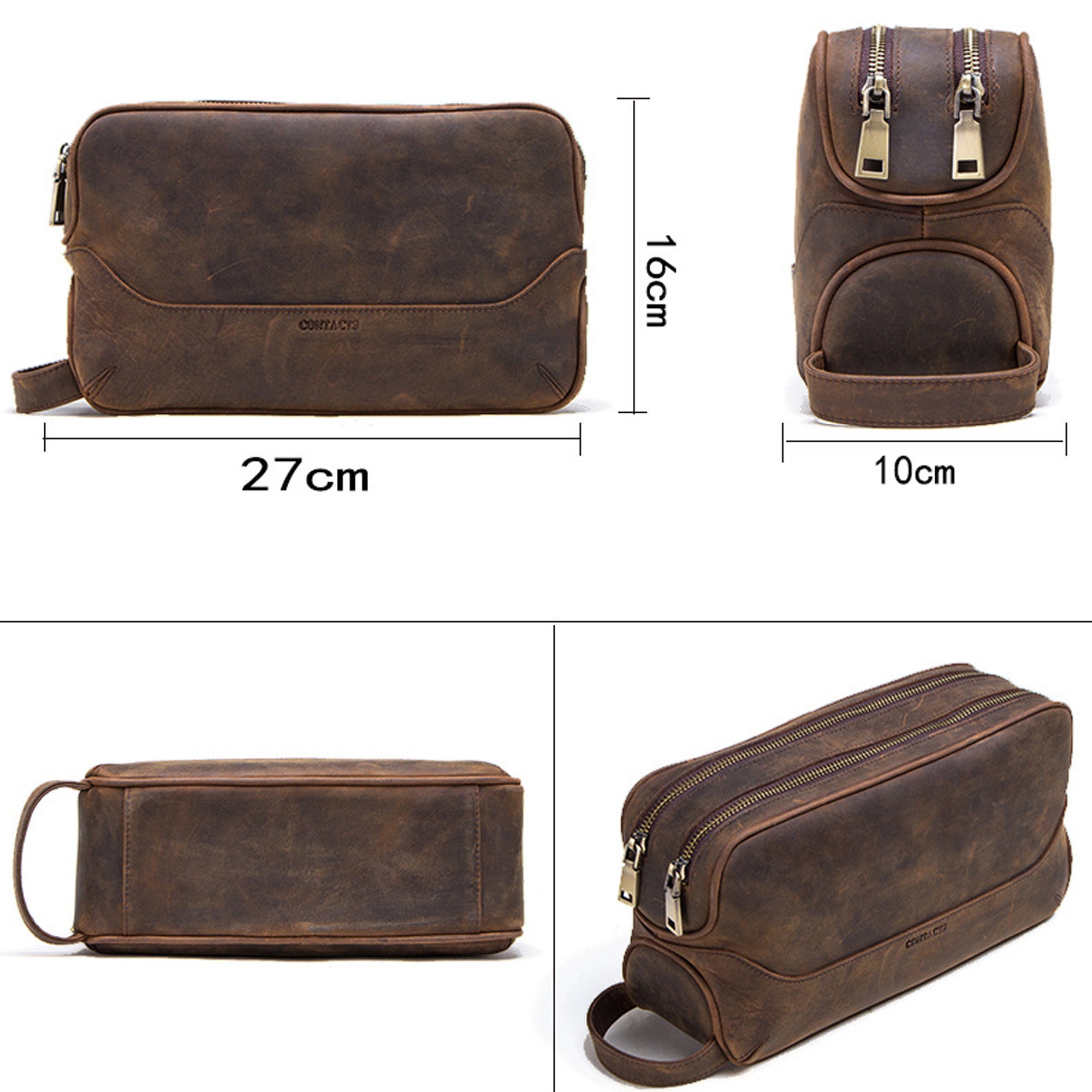 Unisex Leather Toiletry Bagdopp Kit for Men Bathroom Bag - Etsy